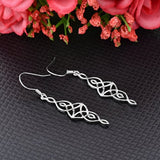 Sterling Silver Good Luck Irish Celtic Knot Dangle Earrings for Women Girls