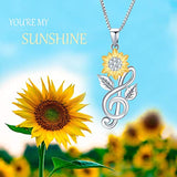 Sterling Silver Sunflower Necklace I Love You Forever Heart Jewelry Gifts for Women Her