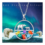  Silver Lovely Animal Pendant Necklace Colorful Cubic Zirconia Jewelry