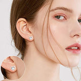 Moonstone Earrings Sterling Silver Heart Earrings Tiny Small Stud Earrings  Moonstone Jewelry Gift for Sensitive Ears