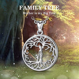 S925 Sterling Silver CZ tree of life-mother and kids Necklace for Women