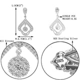 925 Sterling Silver Full Cubic Zirconia Art Deco Chandelier Tear Drop Dangle Earrings Clear