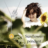 Sterling Silver Sunflower and olive leaf Necklace Pendants Jewelry Series for Women Girls You are My Sunshine