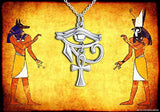 S925 Sterling Silver Ankh Egyptian Horus' Eye Evil Eyes Pendant Pendant Necklace For Men