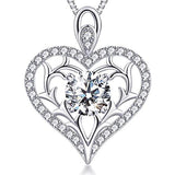 - White Gold Plated Heart Necklaces