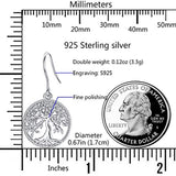 Tree-of-Life-Dangle-Earrings for Women, S925 Sterling Silver Fashion Drop Hook Jewelry Gift