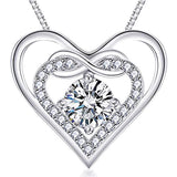 Silver Heart Necklace- CZ Infinity Heart Necklaces