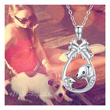 Cute Dog Animal Necklace S925 Sterling Silver Animal Jewelry Forever Love Heart Pendant Necklace Gifts for Women