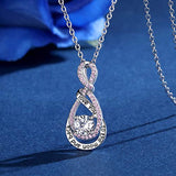 Heart Sterling Silver Necklace for Women CZ Heart Pendant I Love You to The Moon and Back Necklaces