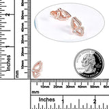 Rose Gold Plated Butterfly Earrings for Women Sterling Silver Stud Earrings with Cubic Zirconia