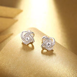 Mother's Day Gifts Packing Women 925 Sterling Silver Oval Cut Blue Cubic Zirconia Small Stud Earrings