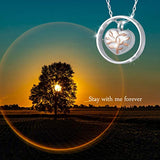 S925 Sterling Silver Tree Of Life Heart  Keepsake Memorial Urn Necklace For Ashes For Women Girls