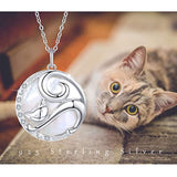 S925 Sterling Silver  Pearl &Cat  Animal Necklace Animal Jewelry Pendant Necklace Gifts for Women