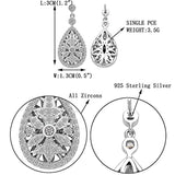925 Sterling Silver Elegant Pave CZ Hollow-out Gastby Inspired Chandelier Earrings Clear