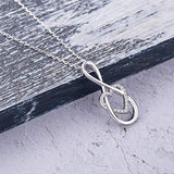 925 Sterling Silver White Gold-Plated Love Infinity Heart Pendant Necklace for Women