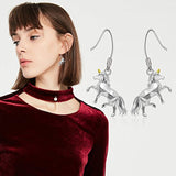S925 Sterling Silver Unicorn Cute Animal Jewelry Dangles Earrings for  Women