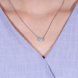 14k Gold Oval Moissanite Pendant Necklace  for Women
