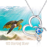 925 Sterling Silver Heart Turtle Pendant Necklace Gifts Pendant Jewelry Birthday Gift Stocking Stuffers for Her
