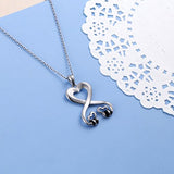 925 Sterling Silver Double Bees Infinity Pendant Necklace for Women Teen Girls Birthday Gifts Jewelry