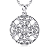  Silver Tiny Celtic Knot Cross Pendant Necklace