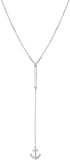 Long Necklace 925 Sterling Silver Adjustable Y Shaped Lariat Chain Necklace for Women