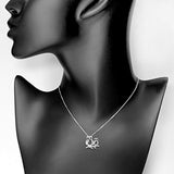 925 Sterling Silver Mother Mom and Baby Owl Bird Pendant Necklace, 18