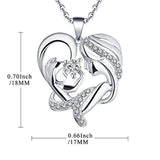 925 Sterling Silver Cubic Zirconia Heart Pendant Necklace