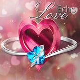 “Love Echo”7inches Adjustable Purple Heart Bangles Bracelet With Swarovski Crystals Birthday Gifts For Women Mom Wife
