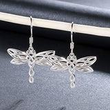 925 Sterling Silver Dragonfly Earrings Irish Celtic Knot Drop Earrings Mother's Day Jewelry Gift for  Women