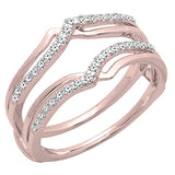 0.25 Carat (ctw) 14K Gold Diamond Women Anniversary Wedding Band Enhancer Protect Double Ring 1/4 CT