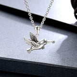 S925 Sterling Silver Hummingbird  Ashes Memorial Urn Necklace Pendant Keepsake as a Memorial Always in My Heart Memory Necklace Gift