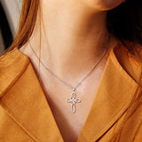 Sterling Silver Celtic Knot Cross Infinity Ribbon Heart Pendant Necklace For Women