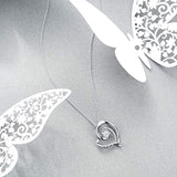 Heart Necklaces for Women S925 Sterling Silver Cubic Zirconia I Love You Forever
