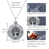 Tree of Life Locket Necklace, Locket Necklace That Holds Pictures S925 Sterling Silver Vintage Oxidized Tree of Life photo Pendant Family Mother's Day Gifts for Women