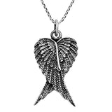 Silver Angel Wings Pendants Necklace