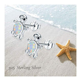 Opal Turtle Earrings Sterling Silver Opal Stud Earrings  for Women