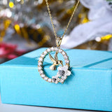 silver Circle Flower Necklace