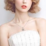 S925 Sterling Silver Snowflake Pendant Necklace ElegantGift for Women
