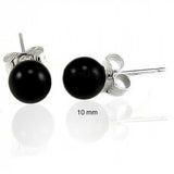 Simple 10MM Gemstone Round Ball Stud Earrings 925 Sterling Silver