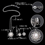Women's 925 Sterling Silver CZ Freshwater Cultured Pearl Elegant Flower Necklace Earrings Set