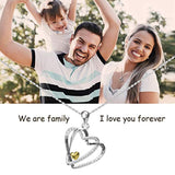 925 Sterling Silver double heart-shaped Necklace Pendants For Women Girls - I Love You Forever