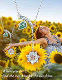  Silver Sunflower Y Necklace 