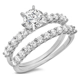 3.4 Ct Round Cut Solitaire Engagement Promise Wedding Anniversary Ring Band Set 14K White Gold For Bridal