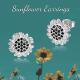 Sunflower Earrings You Are My Sunshine Sterling Silver Sunflower Stud Earrings for Women