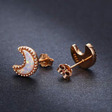 Moon Earrings Moon Jewelry 925 Sterling Silver Moon Opal Cute Stud Earrings for Women