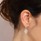 925 Sterling Silver CZ Chandelier Figure 8 Infinity Teardrop Dangle Earrings Clear