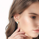 Sterling Silver Opal Stud Earrings Double Triangle 14K Gold Plated Geometric Dainty Earrings Stud Birthstone Stylish Lab Created for Women
