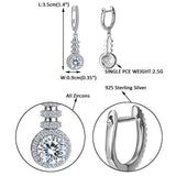 Women's 925 Sterling Silver Round Cut CZ Prong Setting Wedding Chandelier Dangle Earrings Clear