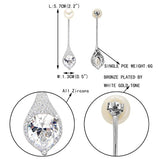 925 Sterling Silver CZ 9MM AAA Freshwater Cultured Pearl Bridal Prom Drop Ear Jacket Earrings