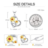S925 Sterling Silver Heart Sunflower Necklace You are My Sunshine Necklace  Jewelry for Women Girlfriend